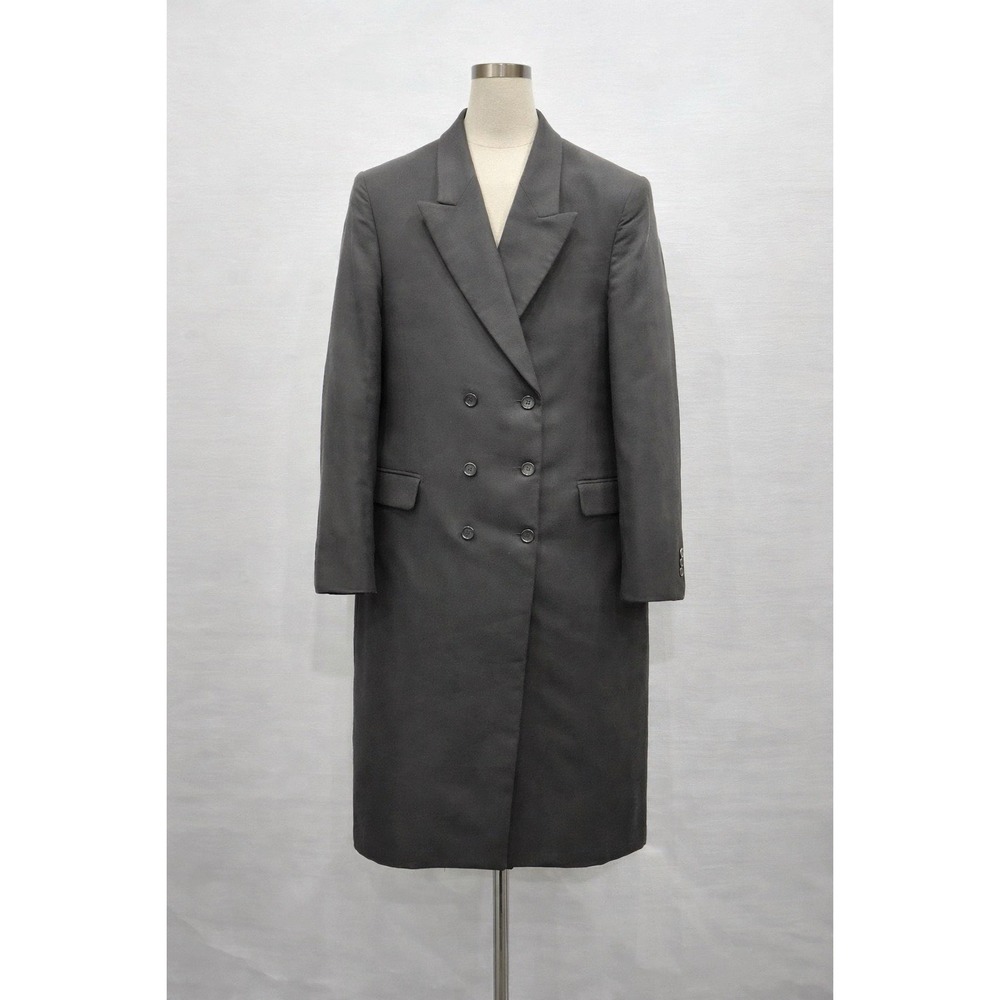 G&G European Tailored Wool Overcoat Mens‎ 40S Black Double Breasted Classic